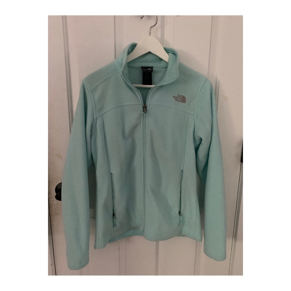 Teal North Face Fleece Zip Up Jacket